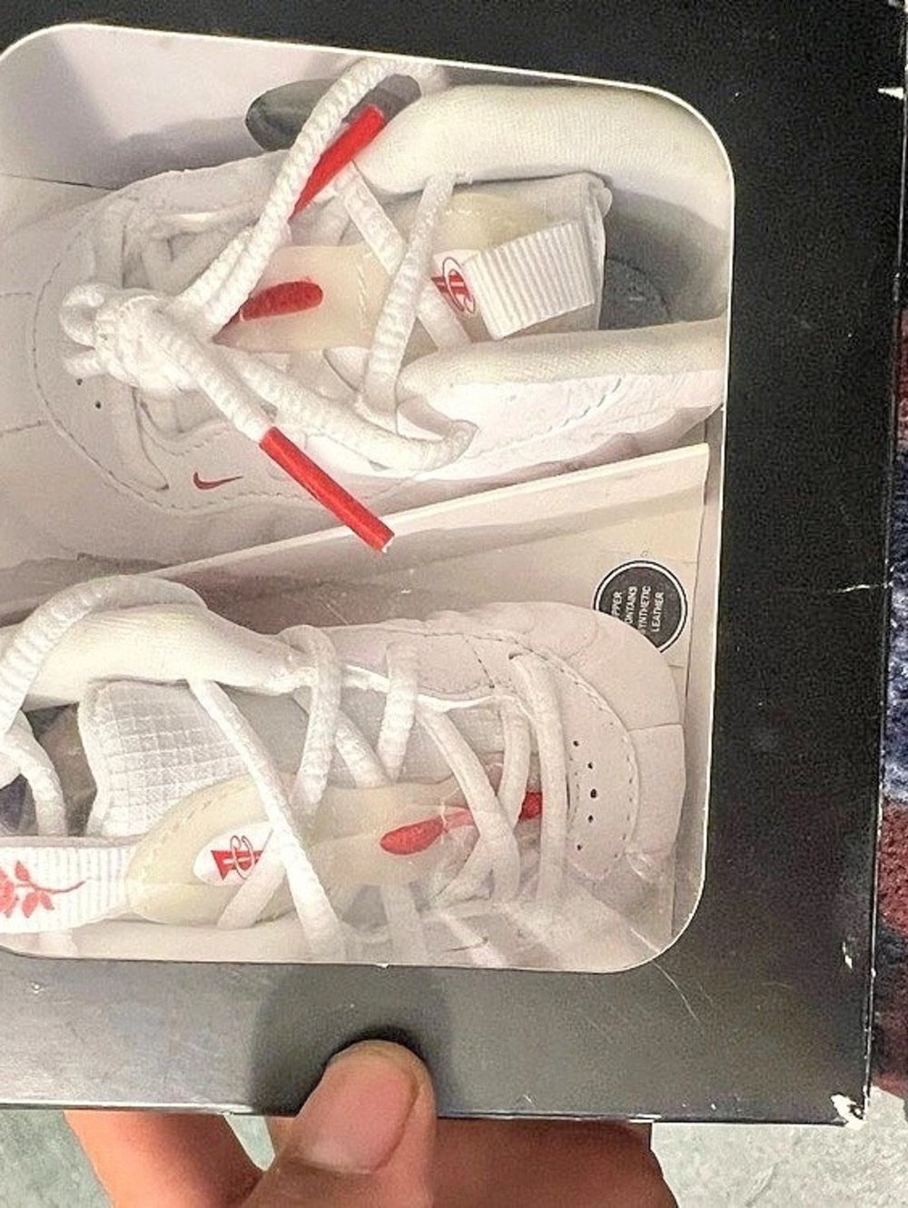 Nike Air More Uptempo Crib Bootie White & Red